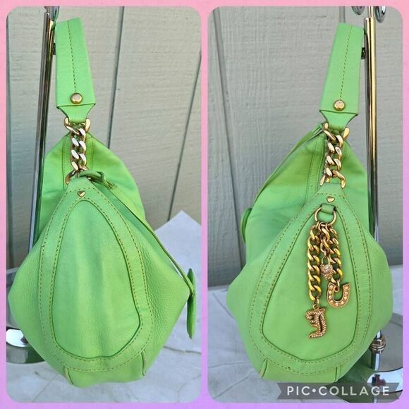Juicy Couture Y2K Green Leather Hobo Vintage Shoulder Bag - Picture 5 of 10